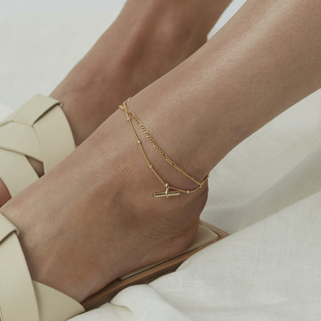 T-Bar Anklet Gold